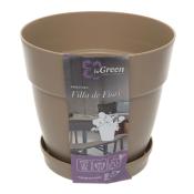 Горшок для цветов InGreen Villa de Fiori с фиксируемым поддоном 1,1л, D130мм, молочный шоколад