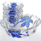 Набор салатников Loraine Синий Цветок, 7 предметов