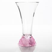 Ваза Crystalite Bohemia Rose Frost, H=35,5 см с розовым основанием
