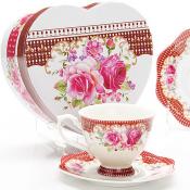 Чайный набор на 2 персоны Loraine Розы, 180 мл