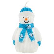Свеча "Снеговик" 70х40 мм с синим шарфом