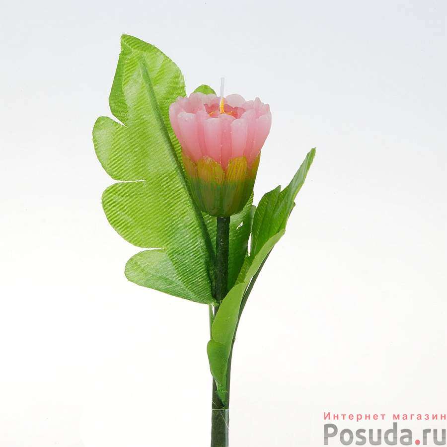 Свеча декоративная "цветок", высота 25.6 см