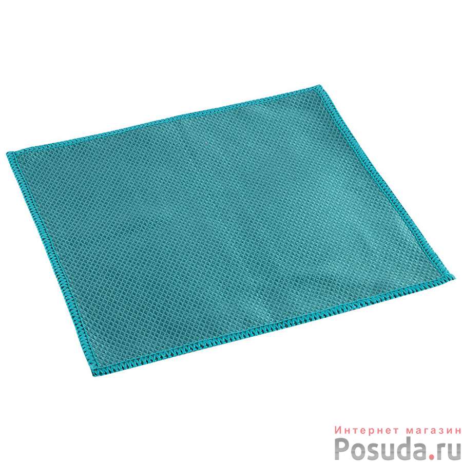 Салфетка из микрофибры M-14 для стекла и полировки, цвет: бирюзовый, размер: 25х25см