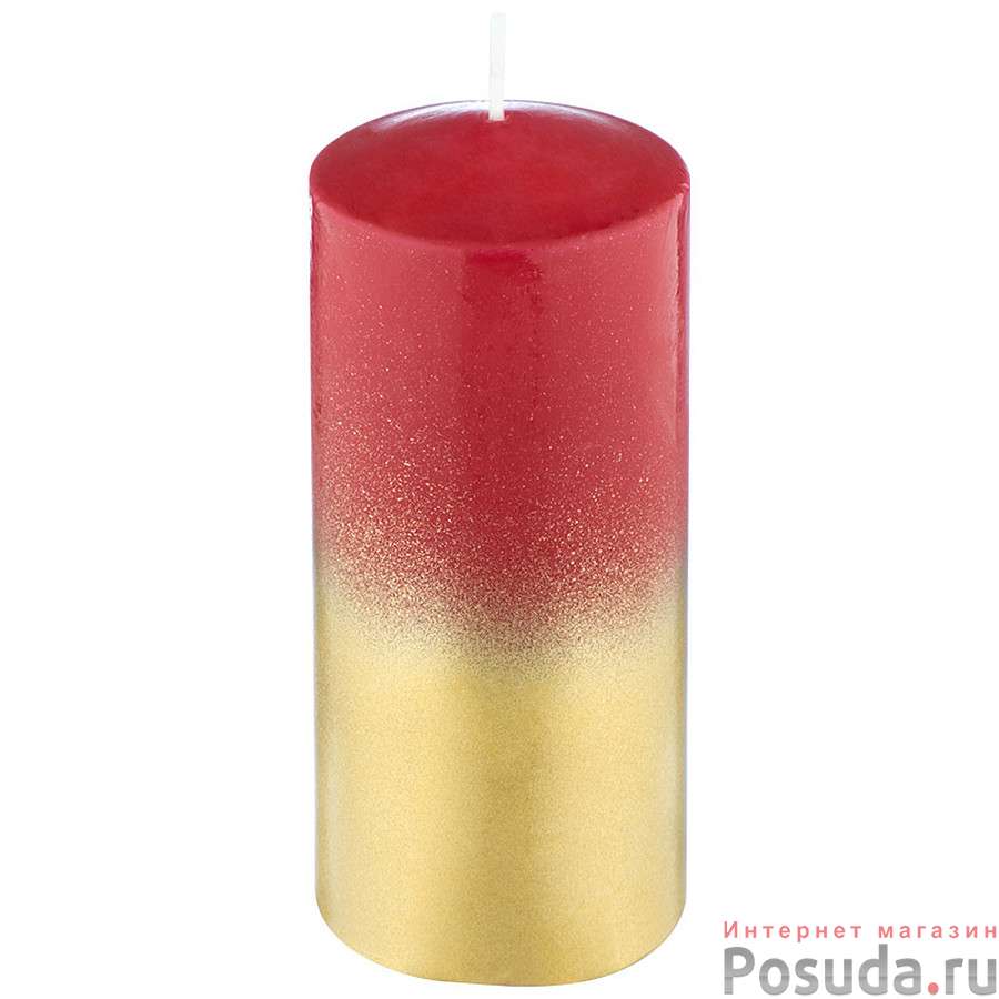 Свеча Deco Christmas 50х120 мм бордово-золотая