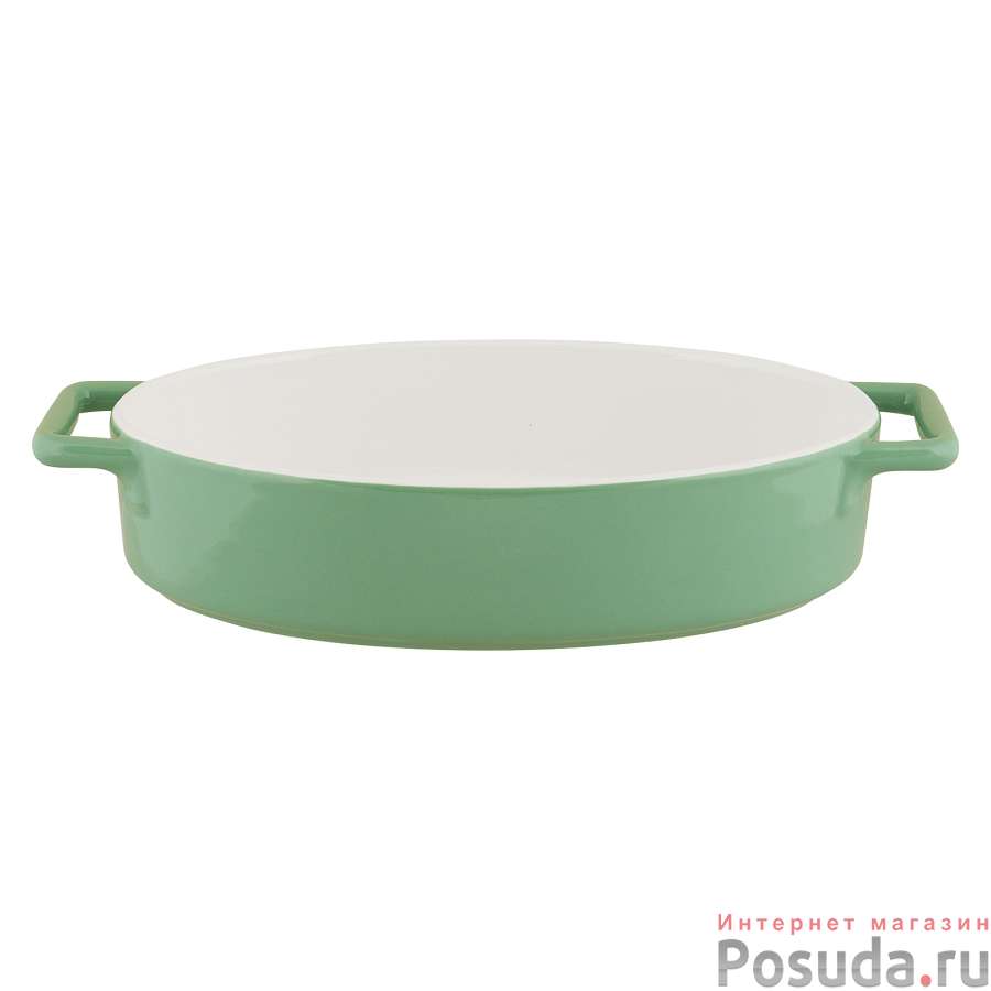 Форма керамическая овальная 32х17,5х6,5см (цв. зеленый) Twist TM Appetite