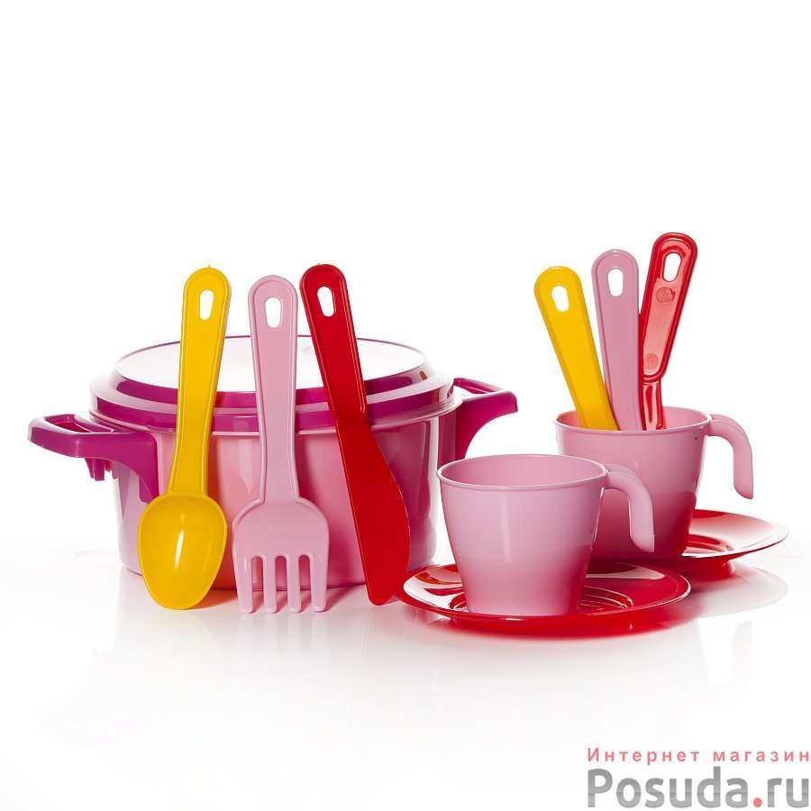 Набор детской посуды "Хозяйка" (столовый, на 2 персоны) (цвет в ассортименте)