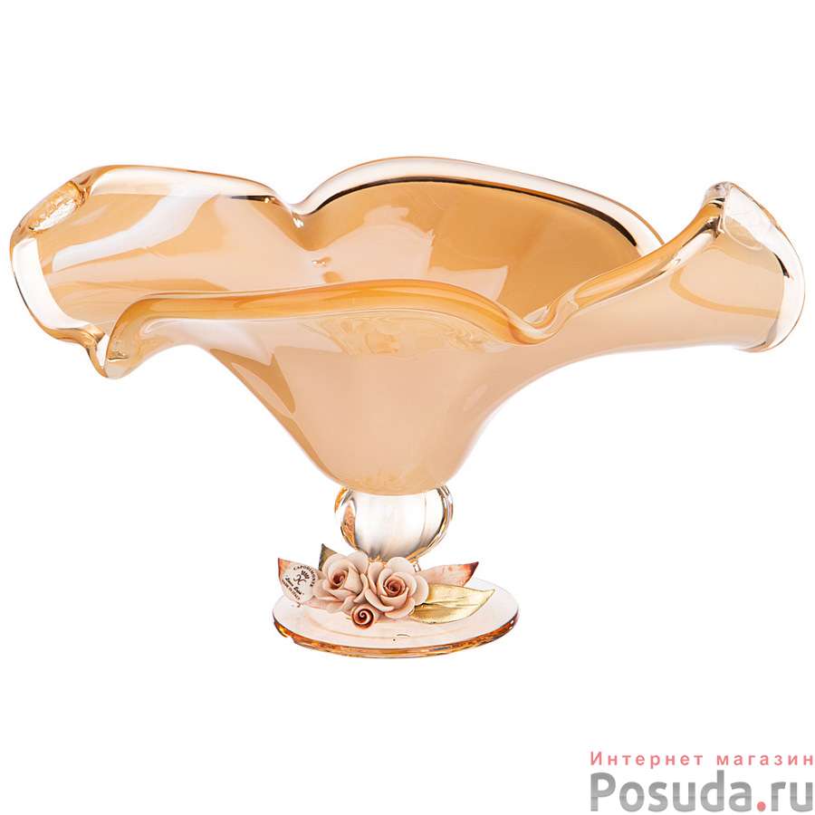 Блюдо на ножке white cristal Honey persia small 30х22х16см