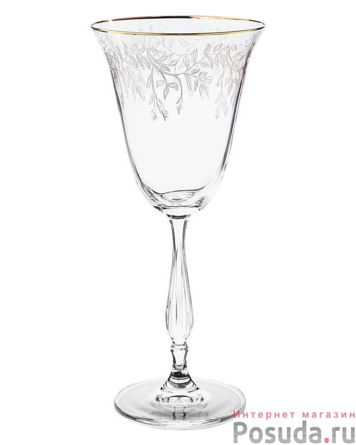 Набор бокалов для вина 6шт. "FREGATA"; Декор "Панто, затирка золото, отводка золото", 185 мл 