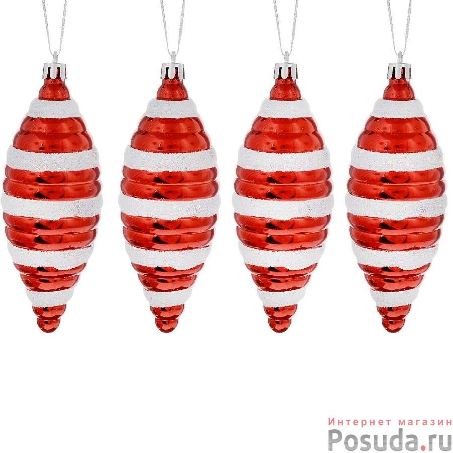 Набор новогодних подвесных украшений House & Holder "Сосульки", 4 шт