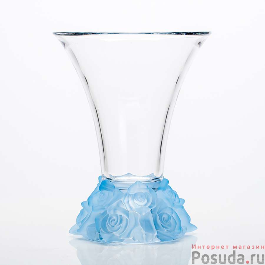 Ваза Crystalite Bohemia Rose Frost, H=25,5 см голубой мат.