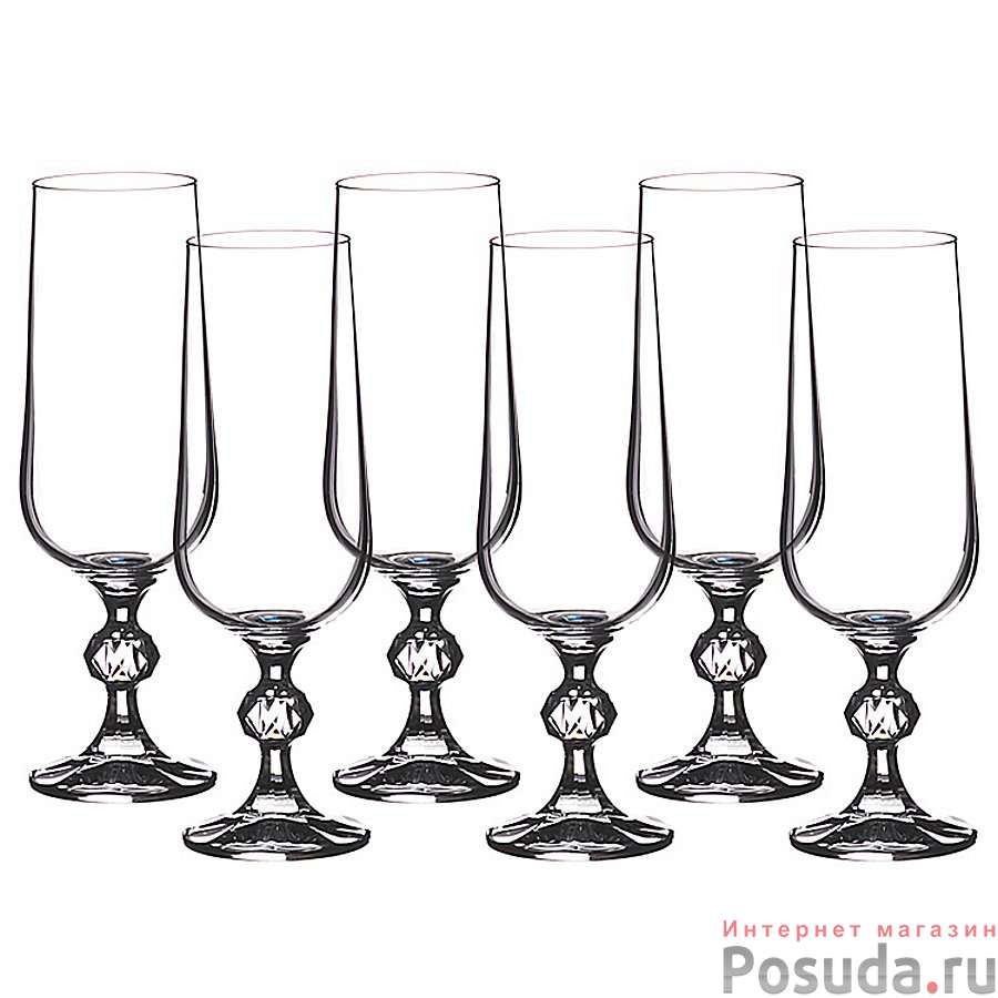 Набор бокалов для шампанского из 6 шт. "КЛАУДИЯ" 180 мл.