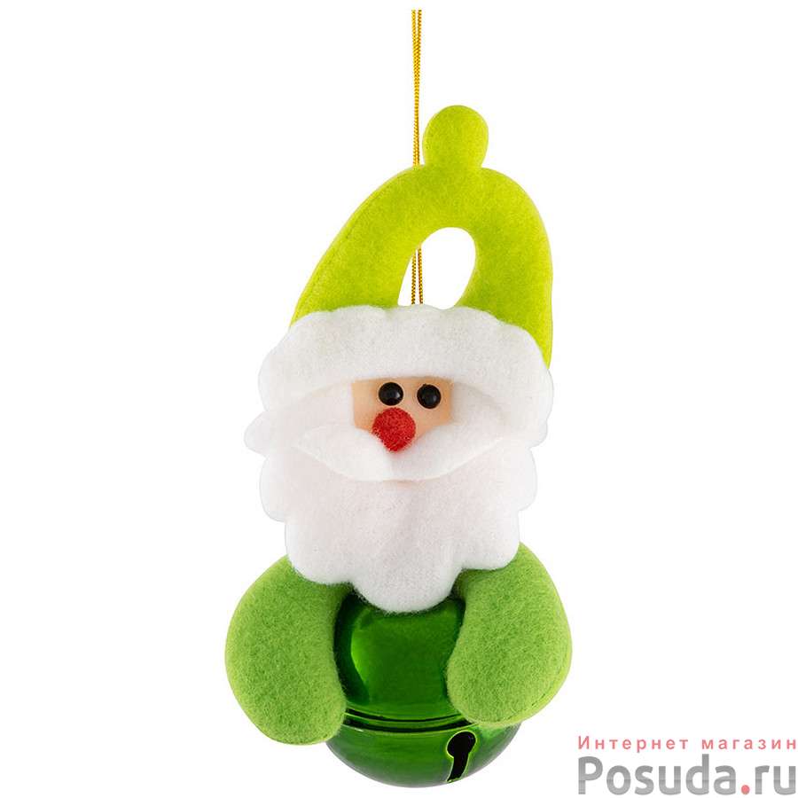 Украшение подвесное "Снеговик колокольчик" цвет зеленый