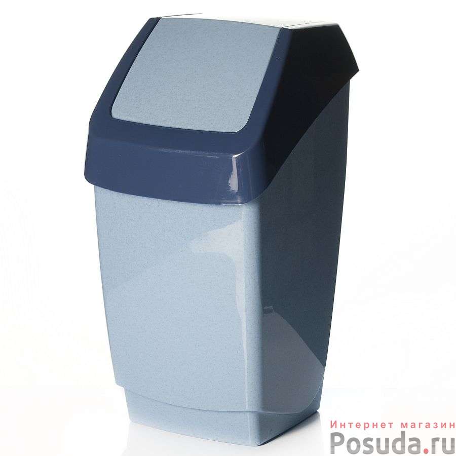Контейнер для мусора ХАПС, объем 7 л, 199 х 228 х 411 мм (цвет "голубой мрамор")