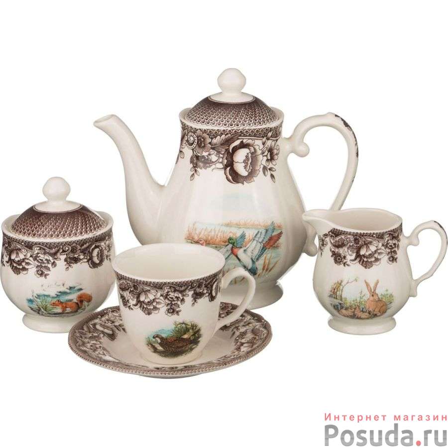 Чайный сервиз на 6 персон Oriental Ceramics Охота, 15 предметов