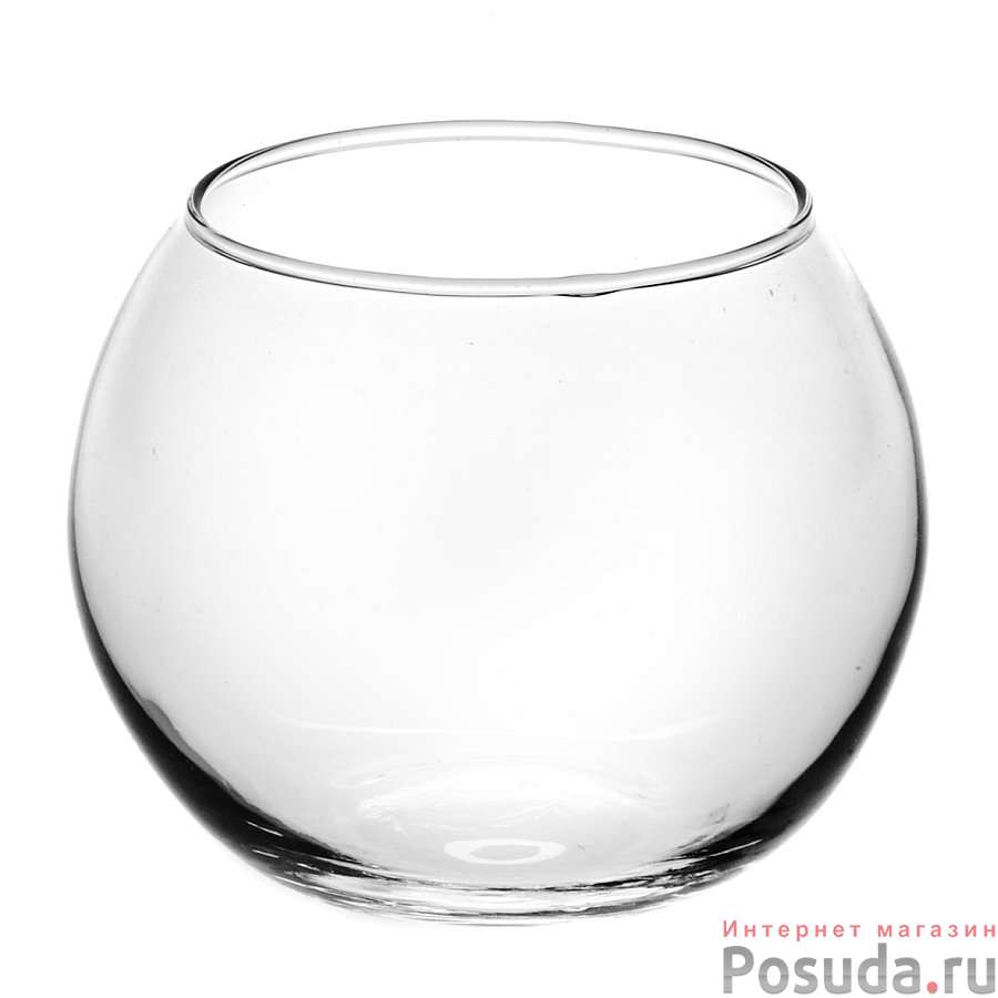 Ваза Pasabahce "Флора", круглая, цвет: прозрачный, Н=10,5 см