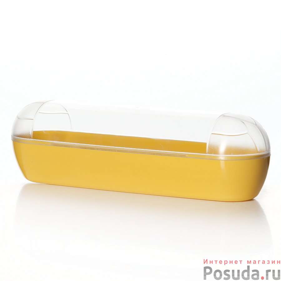 Контейнер для колбасных изделий 250х70х70 (прозрачный с желтым)