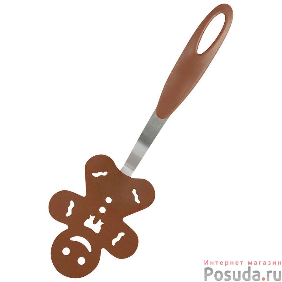 Лопатка для блинов декоративная "Пряничный человечек" PT-Gingerbread, 27*9,3 см (сталь, нейлон)