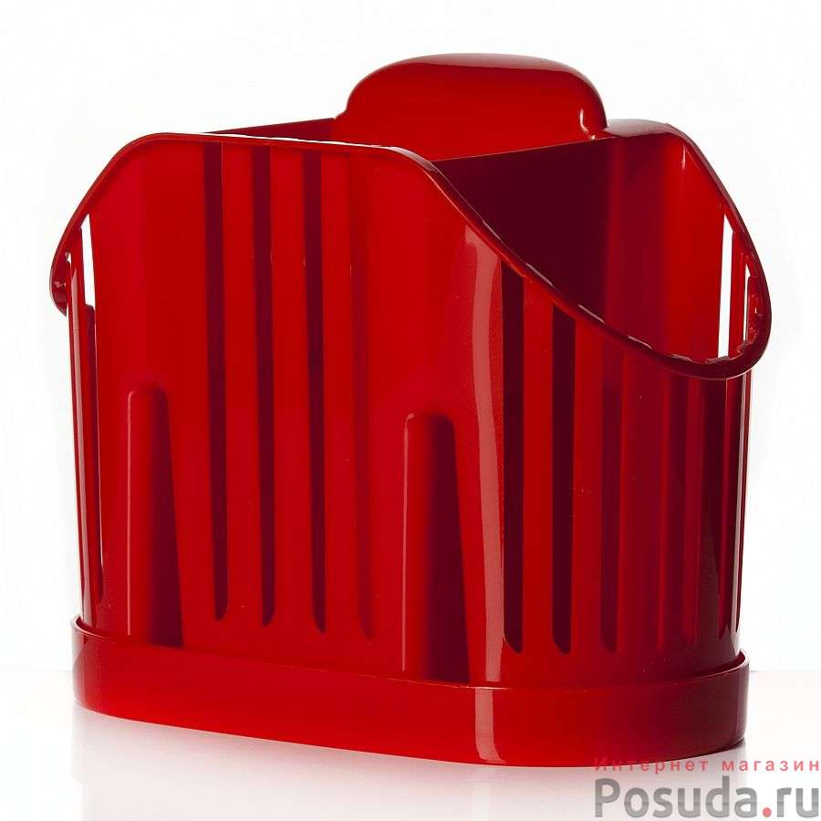 Сушилка для столовых приборов 3-х секционная (цвет красный)
