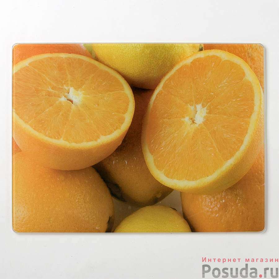 Разделочная доска стеклянная Gotoff Апельсины, 30*40 см