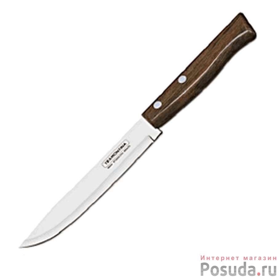Нож кухонный универсальный; сталь,дерево; L=27/15,B=2.9см; металлич.,коричнев.