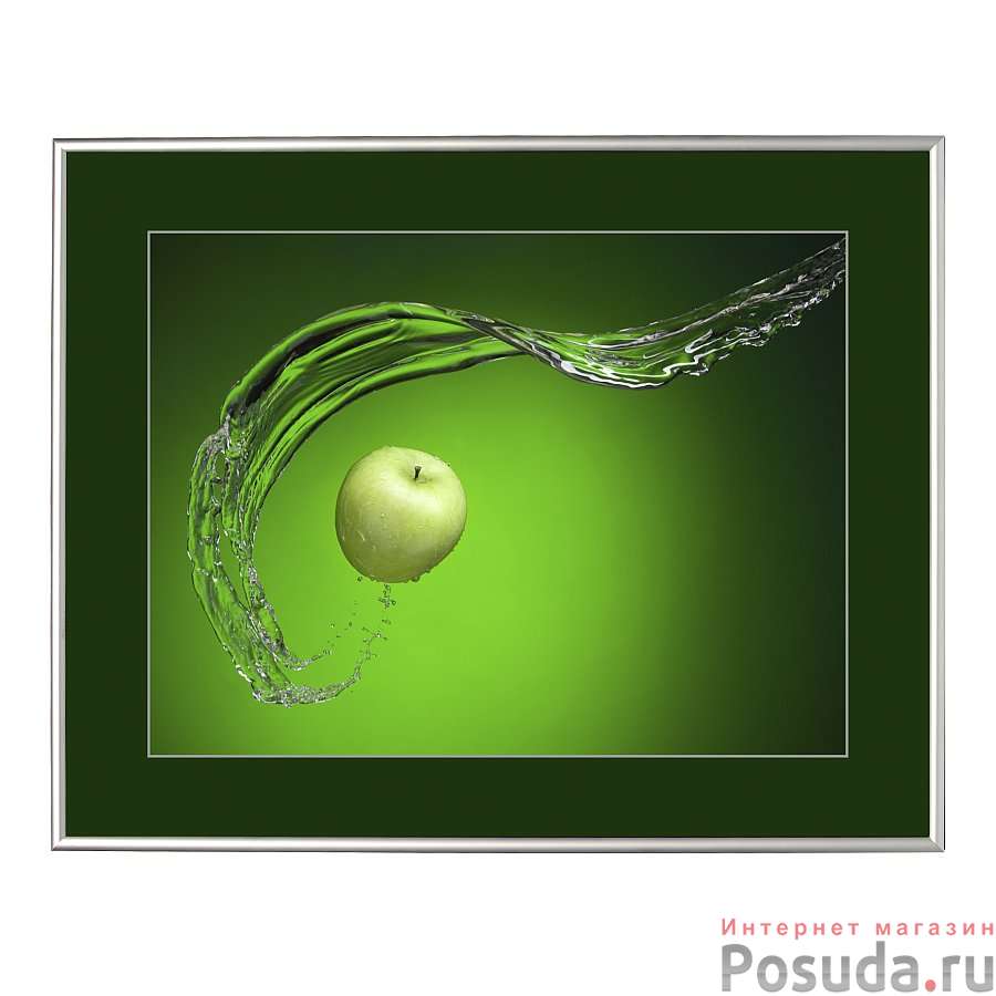 Картина "натюрморт с яблоком" 40х50 см (металлизированная бумага)