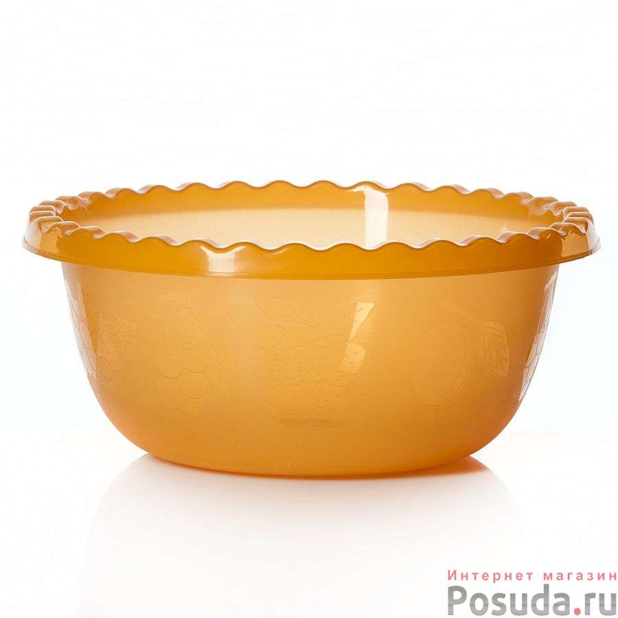 Миска круглая, объем 3 л (цвет оранжевый)