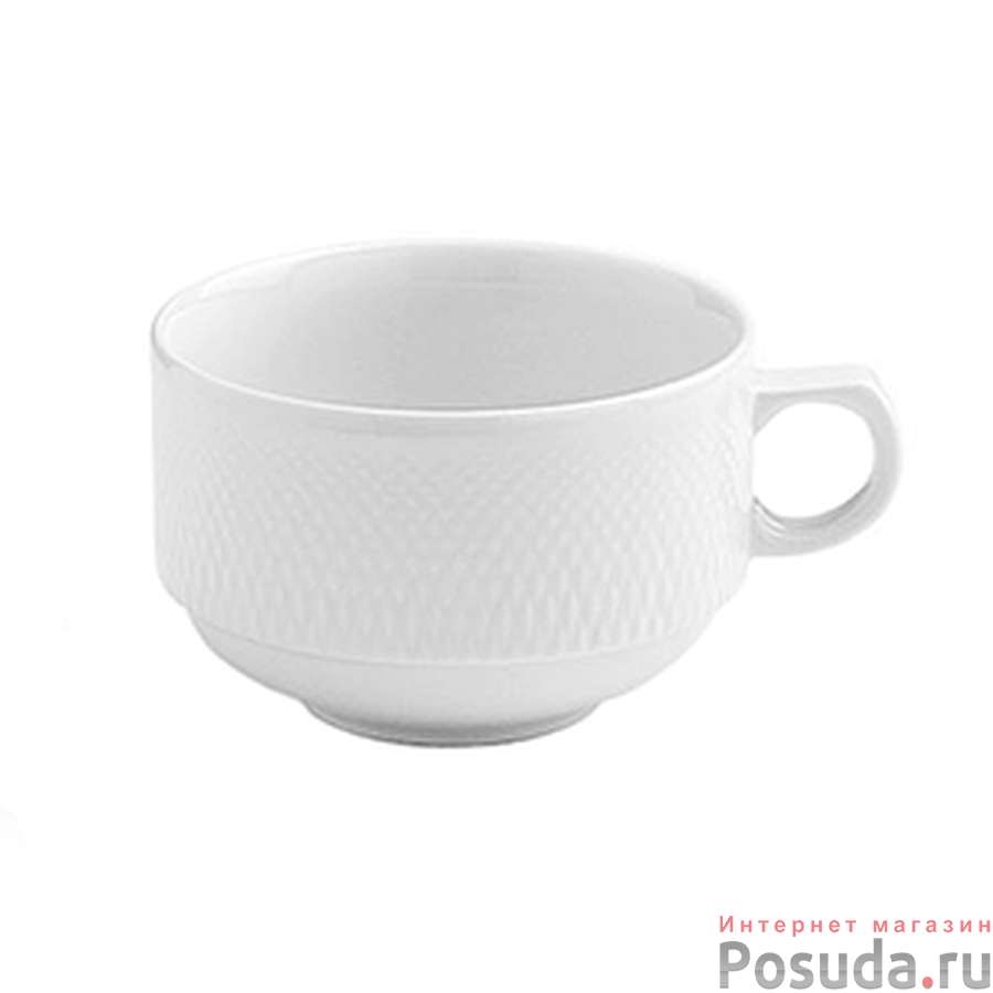 Чашка чайная «Портофино»; фарфор; 365мл; белый