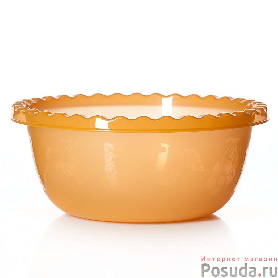 Миска круглая, объем 5 л (цвет оранжевый)