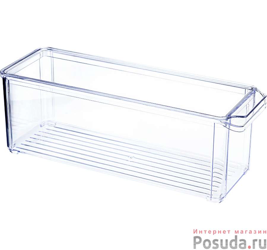 Органайзер для холодильника 10х30х10см с крышкой прозрачный