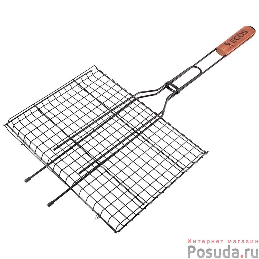 Решетка для барбекю ECOS RD-172D (р-р 35x25x2см, общая длина 70 см, сталь с а/пригарным покр.)