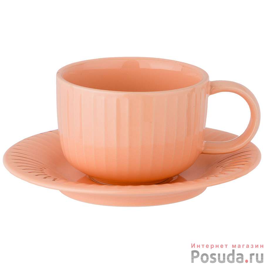 Чайный набор на 1пер. 2пр. Majesty 220мл розовый 