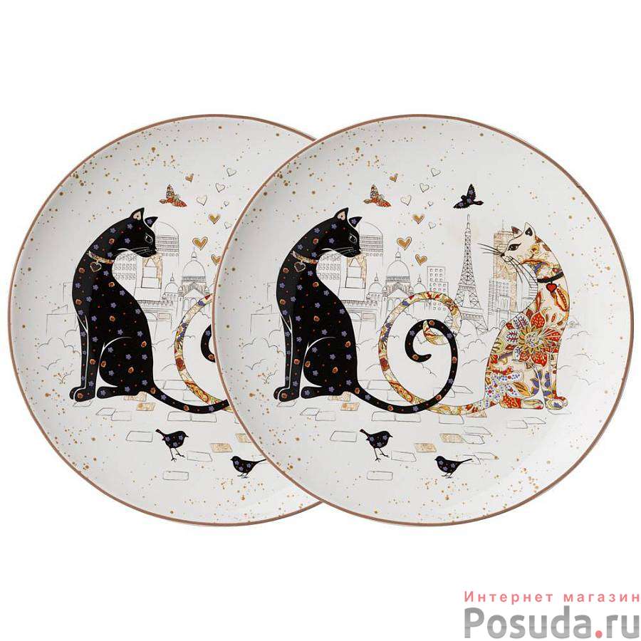 Набор тарелок закусочных lefard Парижские коты 2 шт. 20,5 см 