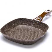 26751 Сковорода-гриль 24см алюм. мрам/крош