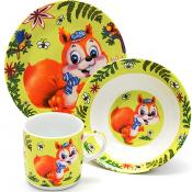 Набор детской посуды Loraine Белочка, 3 предмета
