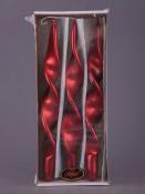 Набор свечей из 3 шт. красный металлик н=27 см.