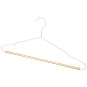 Набор вешалок металлических с деревянной перекладиной "Винтаж", цвет белый, 3 шт