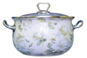 Кастрюля 5,7л со стеклянной крышкой Белая роза