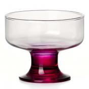 Ваза для мороженого Pasabahce IceVille, объем 250 мл (ножка цв. фуксии)