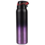 Термобутылка спортивная с трубочкой, объём: 500 мл, цвет: фиолетовый градиент