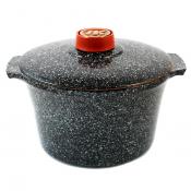 Кастрюля 2л, керамическая крышка (черный мрамор) (4шт) 1КТчм-2
