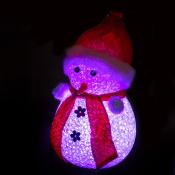 Фигурка светящаяся "Снеговик" цвет красный