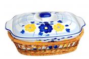 Керамическая форма в корзине Bayerhoff Плетенка, объем 1,3 л
