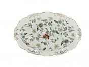 Блюдо "Альпийский сад" 28*18*2см (фарфор) (золотая обводка) (подарочная упаковка)