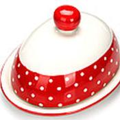 Маслёнка с крышкой 2 пр Красный Узор LR(х24) 25849