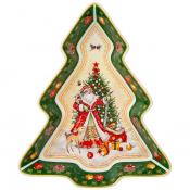 Блюдо-елка lefard Дед мороз 25х21х4 см зеленое 