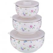 НАБОР КОНТЕЙНЕРОВ ДЛЯ ПИЩЕВЫХ ПРОДУКТОВ ИЗ 3 ШТ. 100/800/300 МЛ. ДИАМЕТР=15/13/10 СМ