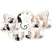 Чайный набор lefard Парижские коты на 6 пер. 12 пр. 300 мл 