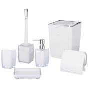 Набор для ванной комнаты мраморный квадратный 6 пр., 4.5л, белый