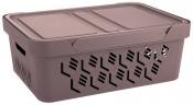 Ящик с крышкой универсальный "DELUXE" 4,6л (коричневый)