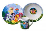 Набор "My Little Pony" 3 пр.: кружка 240 мл, миска 18 см, тарелка 19 см в под. уп.